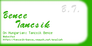 bence tancsik business card